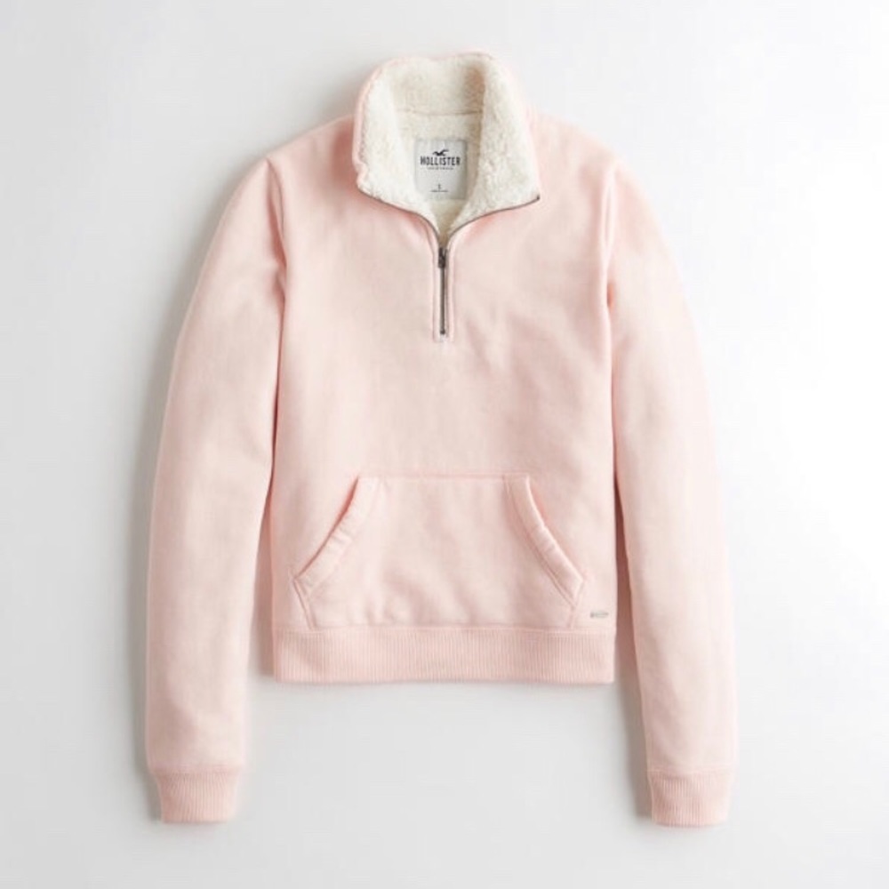 Hollister Sherpa-Lined Half-Zip Sweatshirt  NWT